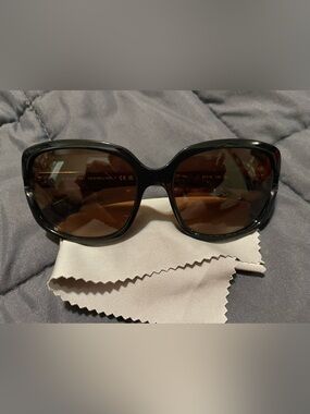 Coach HC8169 Women's Black Frame Brown Lens Oversized Sunglasses